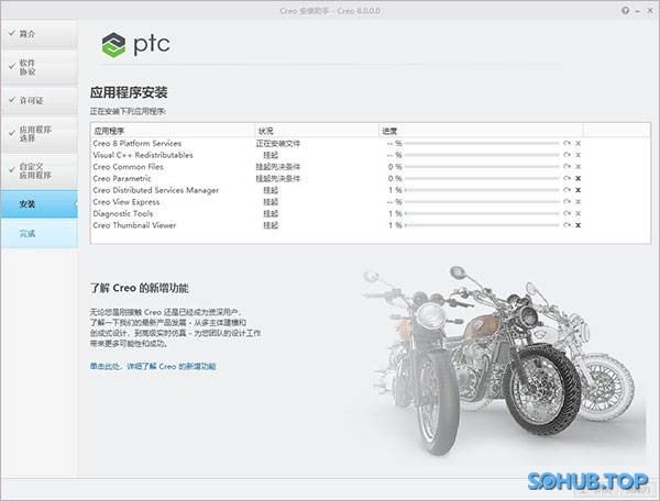 PTC Creo 正在安装